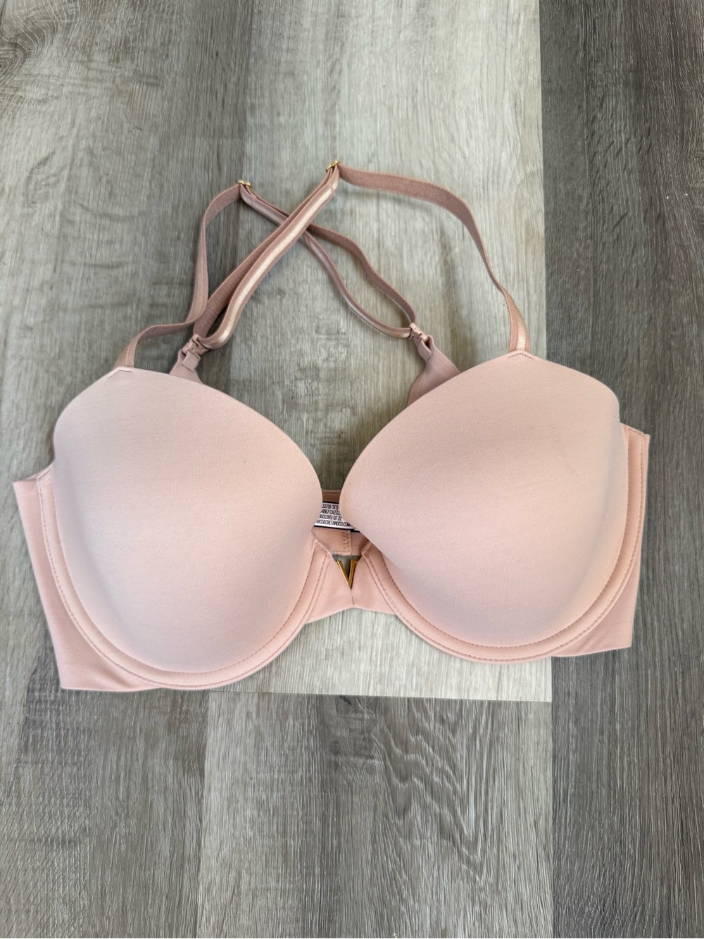 Victoria’s Secret LOVE CLOUD Smooth Lightly Lined Plunge Demi Bra Beige 34DD